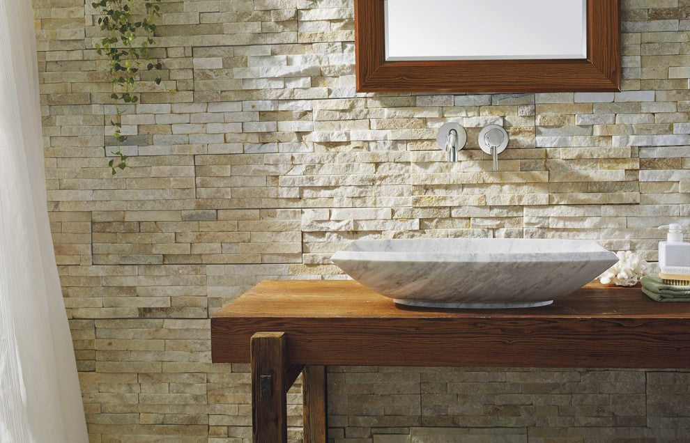 Virtu Kirke Natural Stone Bathroom Vessel Sink, Bianco Carrara Marble
