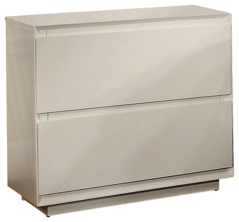 Leeroy Contemporary Nightstand, White Finish