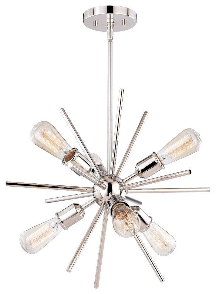 Estelle 6-Light Pendant, Polished Nickel