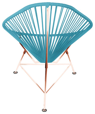 Acapulco Indoor/Outdoor Handmade Lounge Chair, Blue Weave, Copper Frame