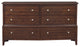 Benzara BM222725 Wooden Dresser, Natural Grain Texture Finish/6 Drawers, Brown