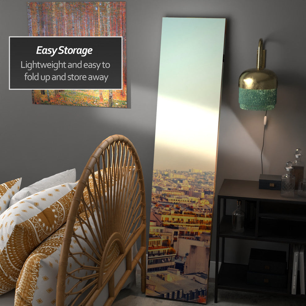 6'' Tall Double Sided Eiffel Tower Sunset Canvas Room Divider