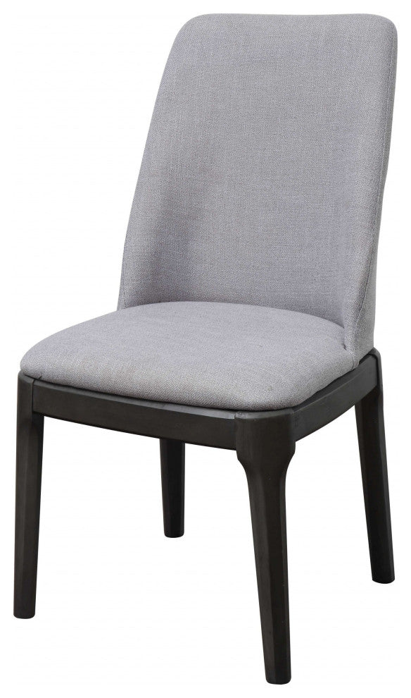 23" X 21" X 39" Light Gray Linen Upholstered Seat And Oak Wood Side Chair