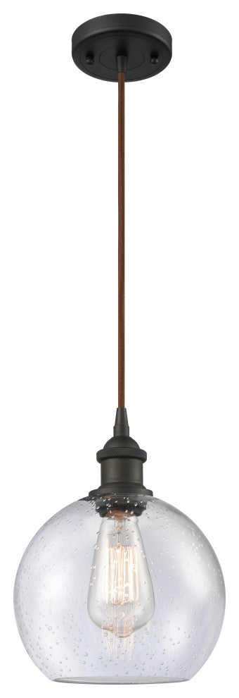 Innovations Lighting 516-1P-OB-G124-8-LED Athens 1 Light 8" Mini Pendant