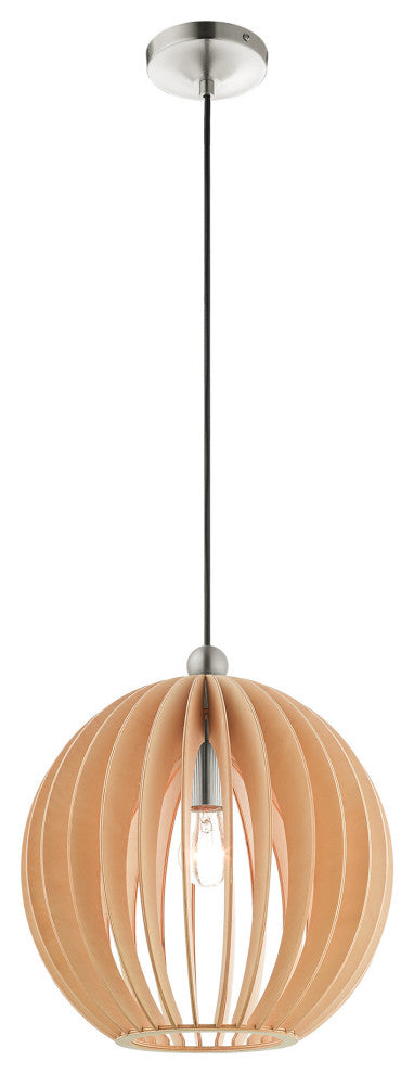 Livex Lighting Pendants 1 Light Brushed Nickel Pendant