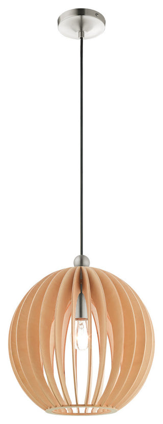Livex Lighting Pendants 1 Light Brushed Nickel Pendant