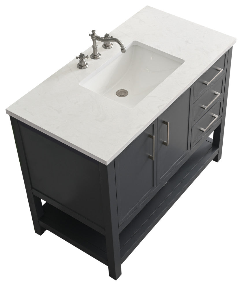 Arlo 42" Bathroom Vanity, Dark Gray