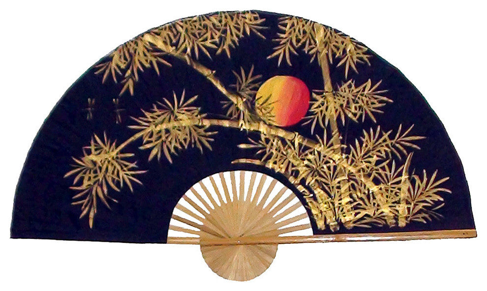 Bamboo Moon, 60" Width Chinese Wall Fan