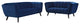 Bestow 2-Piece Velvet Sofa and Loveseat Set Navy