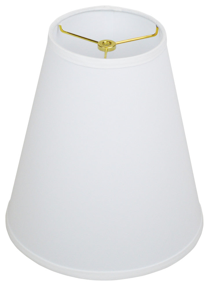 Fenchel Shades 6"x11"x12" Brass Spider Attachment Empire Lamp Shade, Linen White