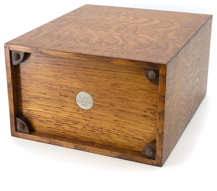 Solid Quartered Oak Rectangle Wastebasket