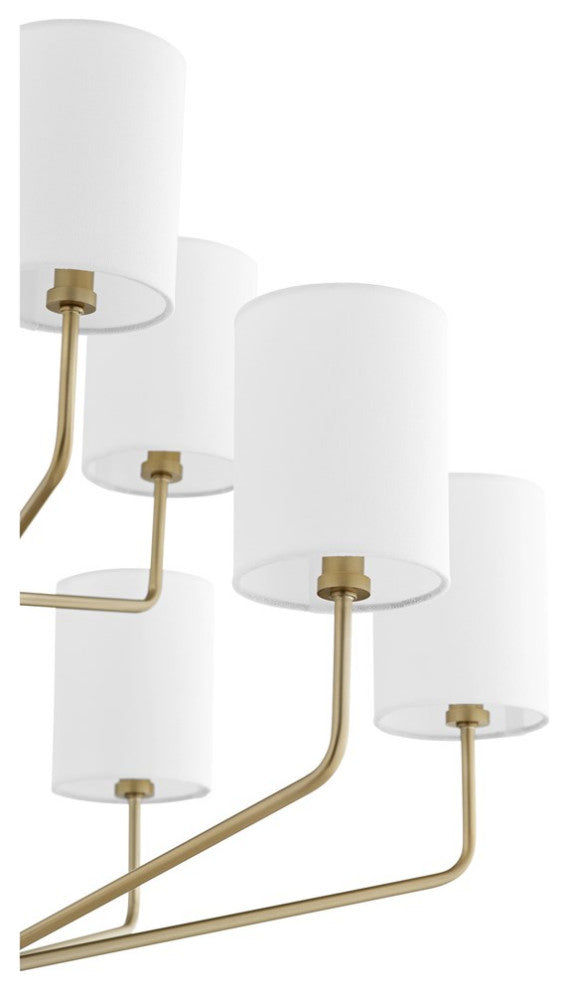Quorum Harmony 9-Light Chandelier 657-9-80, Aged Brass
