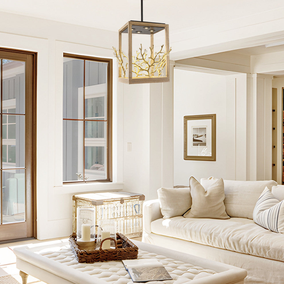 18.5-inch Modern Pendant Lighting with Tree Branch Element