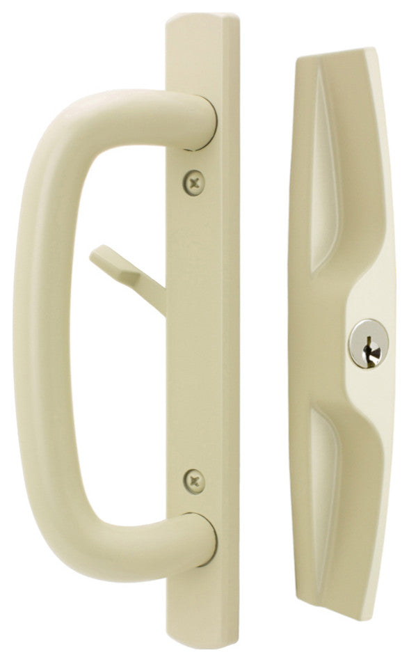 Veranda Sliding Door Handles, Keyed, 1-1/2" Thick Door, Tan