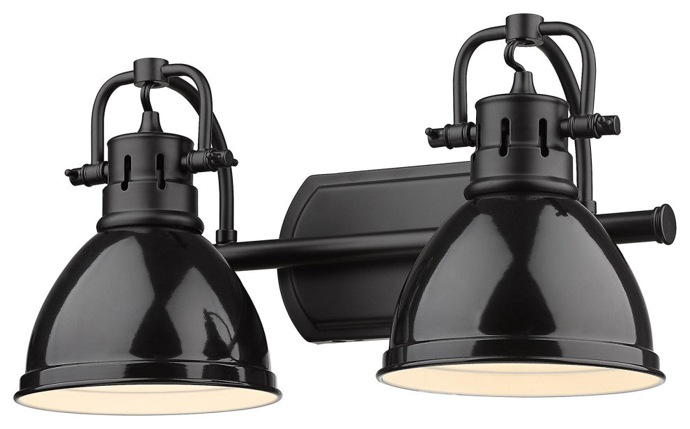 Duncan 2-Light Bath Vanity With Black Shade