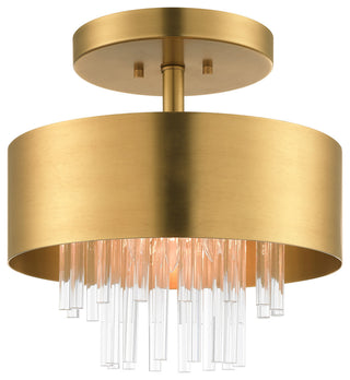 Livex Lighting Orenburg 3 Light Natural Brass Semi-Flush