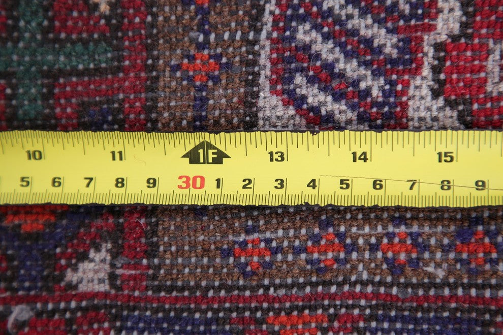 Consigned, Wool Persian Hamedan Hand-Knotted Oriental Area Rug, Red, 4'8"X3'2"