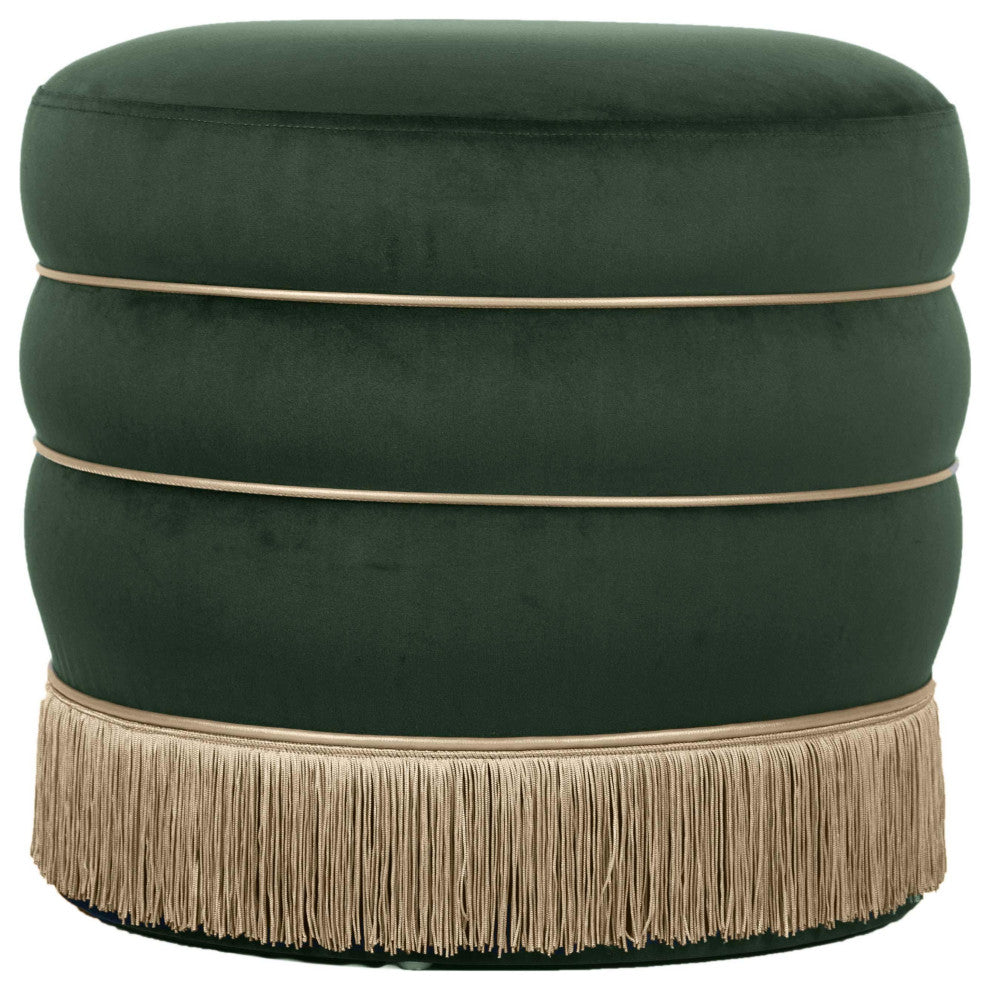 Lakka Green Velvet Ottoman