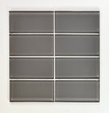 Metro 3" x 6" Glossy Glass Subway Wall Tile,Pebble Gray, Sample