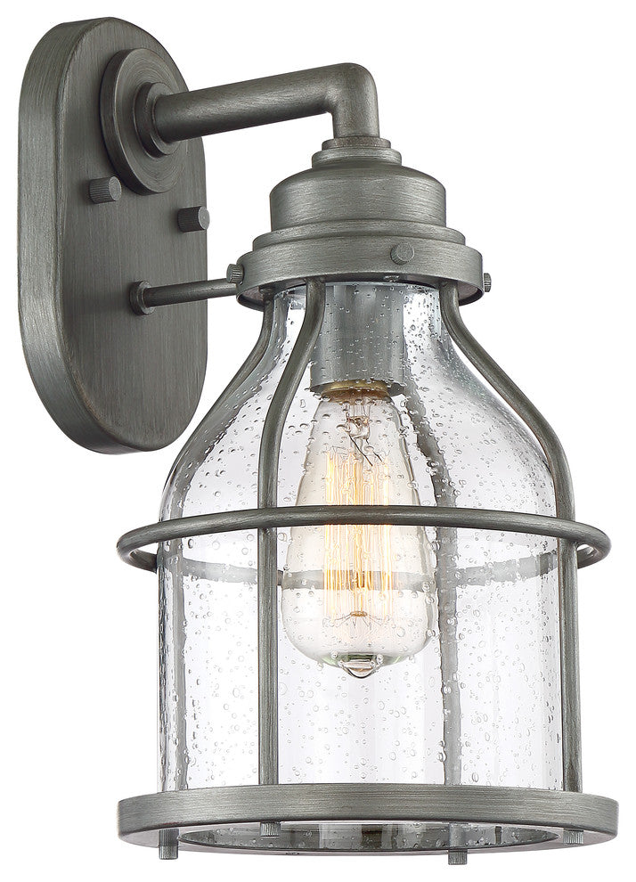 Brensten 1-Light Outdoor Wall Lantern, Weathered Iron