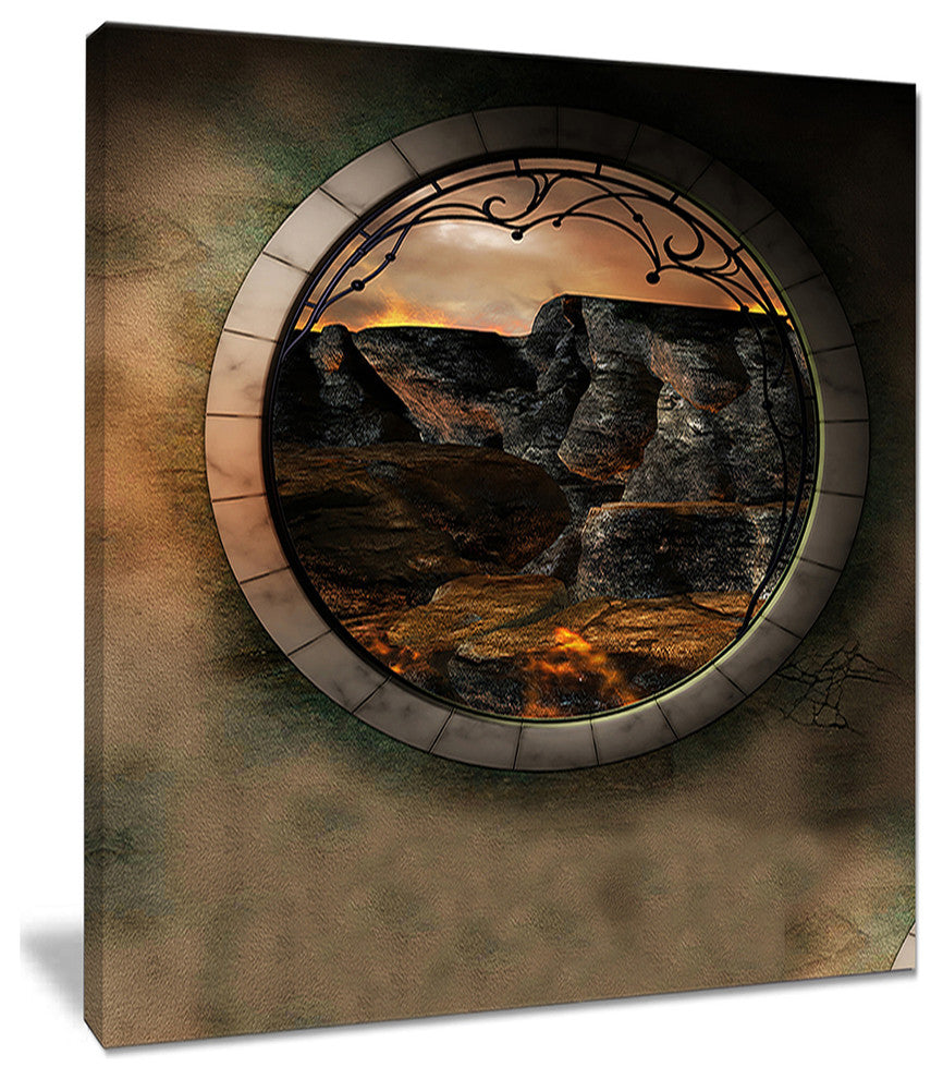 "Brown Fantasy" Landscape With Frame Canvas Photo Print, 12"x20"