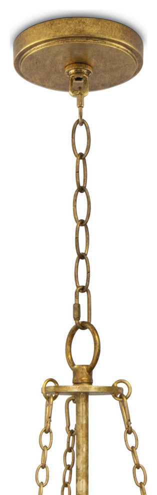 Regina Andrew River Reed Basin Chandelier, Antique Gold Leaf, Gold