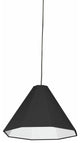 Incandescent Pendant Polished Chrome w/ Black Shade, Black Cord