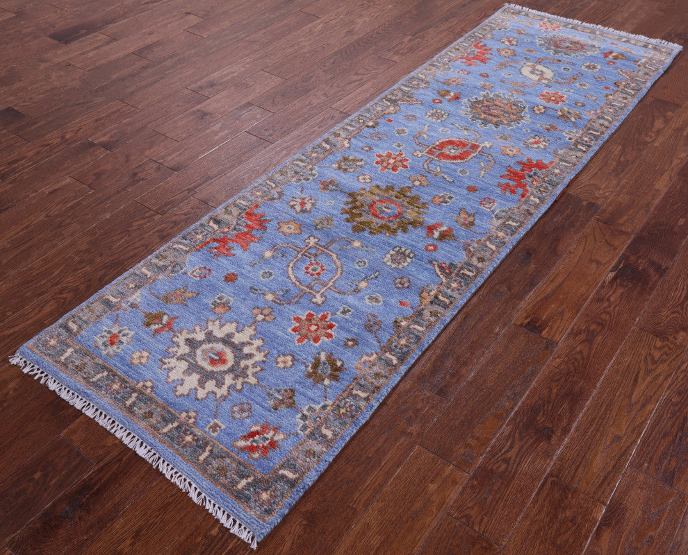 2' 7" X 8' 8" Runner Turkish Oushak Handmade Wool Rug - Q15486