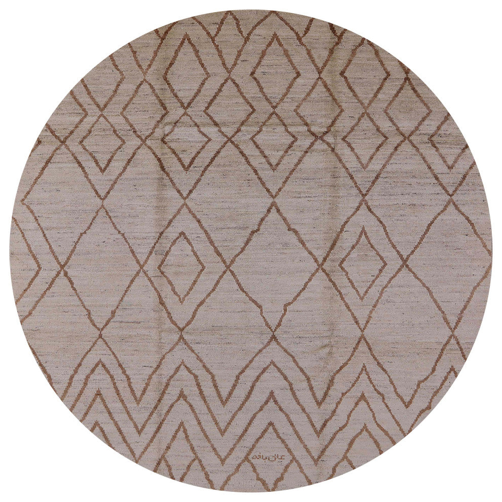 Ahgly Company Indoor Round Mid-Century Modern Area Rugs, 6' Round