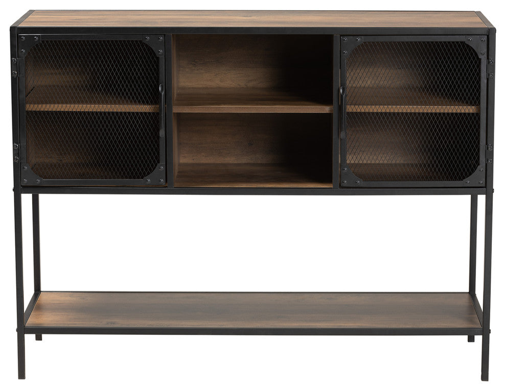 Rana Walnut Brown and Black Sideboard