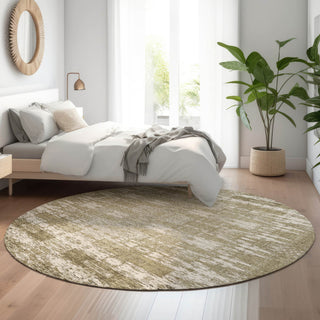 Premium Machine Washable Mayfield AMF580 Beige 8' x 8' Round Rug