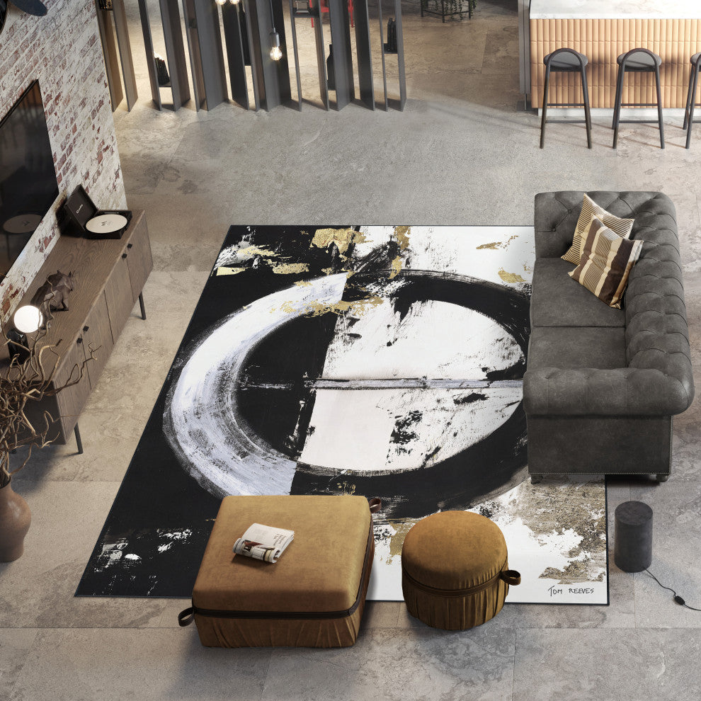 Evoke I Circle Art Area Rug, 7.5'x10.3'