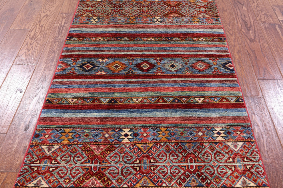Khorjin Super Kazak Handmade Wool Rug 3' 1" X 5' 2" - Q12692