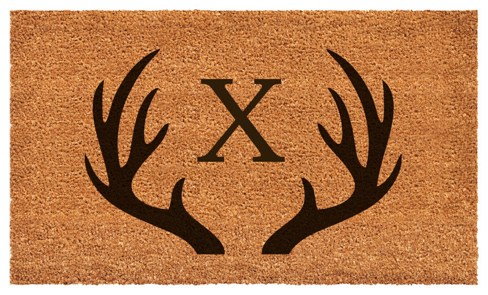 Calloway Mills Antler Monogram Doormat, 36"x72", Letter X