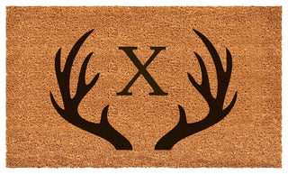 Calloway Mills Antler Monogram Doormat, 36"x72", Letter X