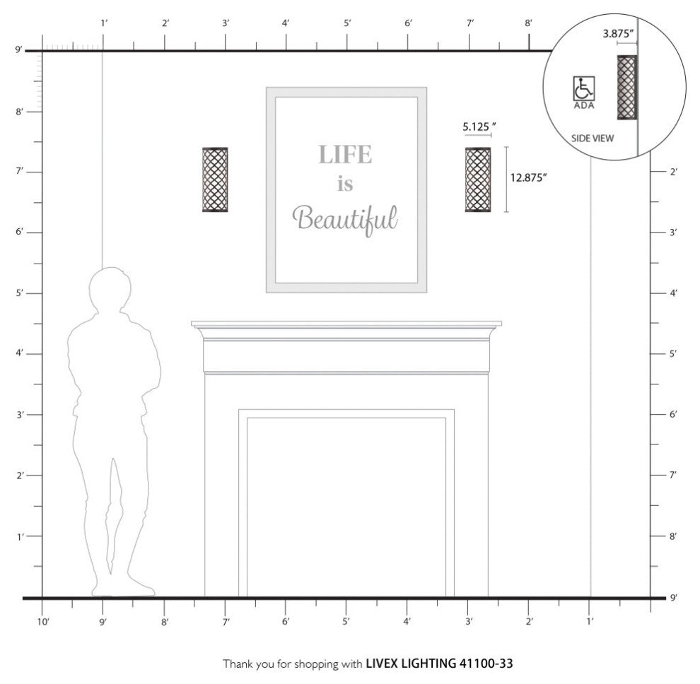 Arabesque 1 Light Soft Gold ADA Single Sconce