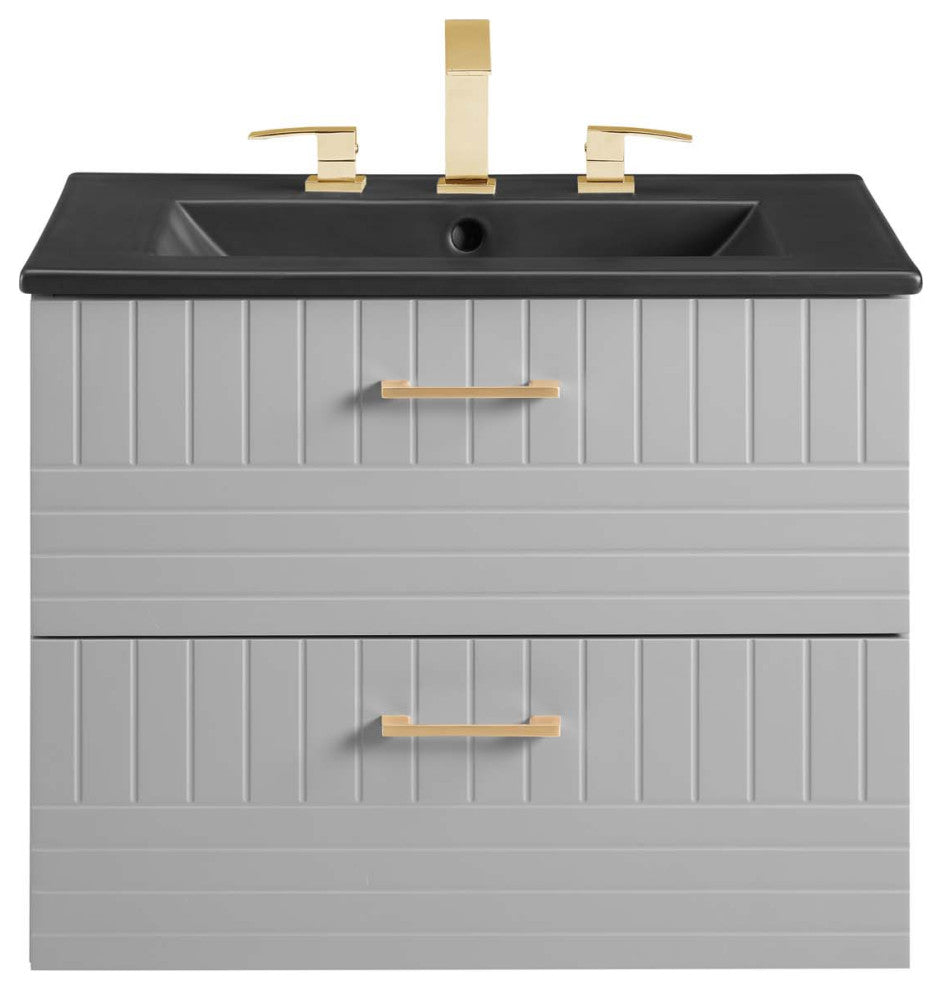 Daybreak 24" Bathroom Vanity, Light Gray Black