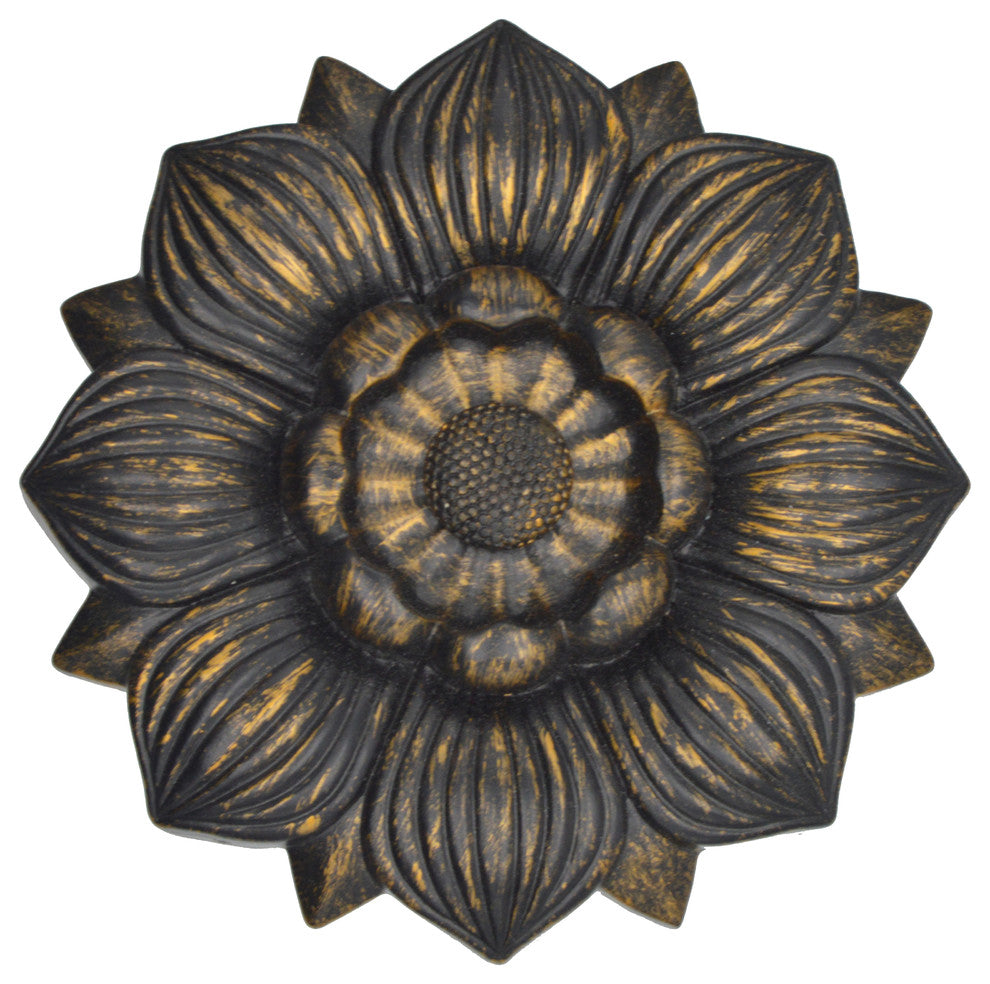 Large Bloom Medallion Drapery Holdback, Burnt Gold