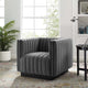 Tufted Armchair Accent Chair, Velvet, Gray, Modern, Lounge Hospitality