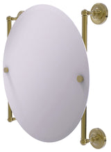 Prestige Regal Round Frameless Rail Mounted Mirror, Unlacquered Brass