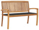 Vidaxl Stacking Garden Bench With Cushion 50.6" Solid Teak Wood