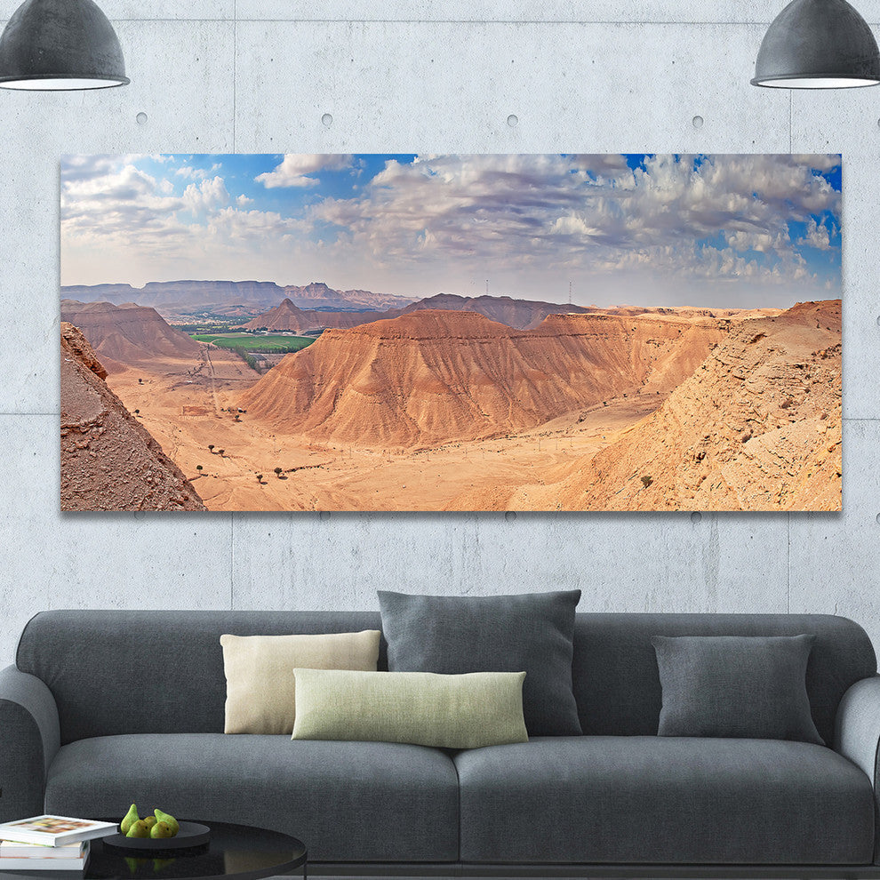 Clay Rocks around Riyadh City, Landscape Canvas Art Print, 60"x28"
