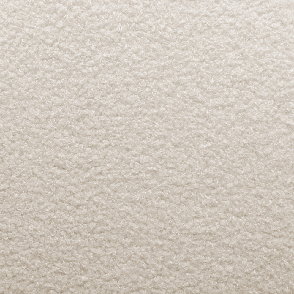 Andria Boucle Swivel Chair, Milky White
