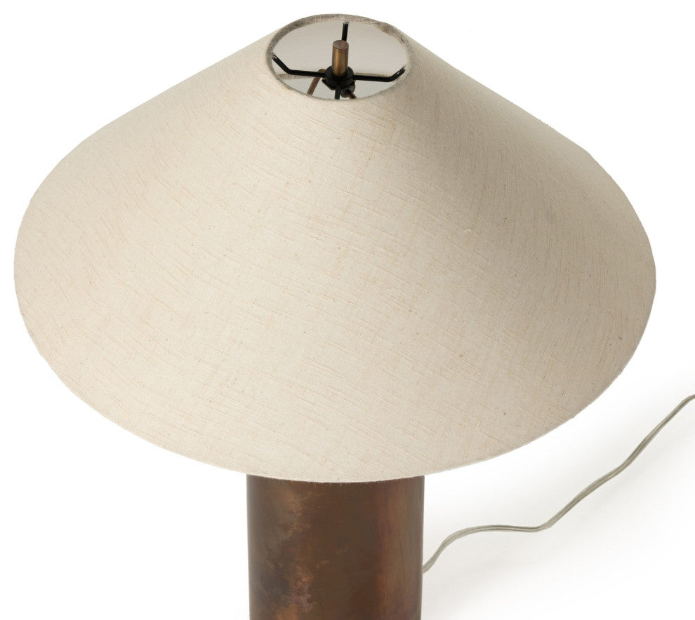 Seaton Table Lamp Iridescent Acid Wash, Cream Slub Linen