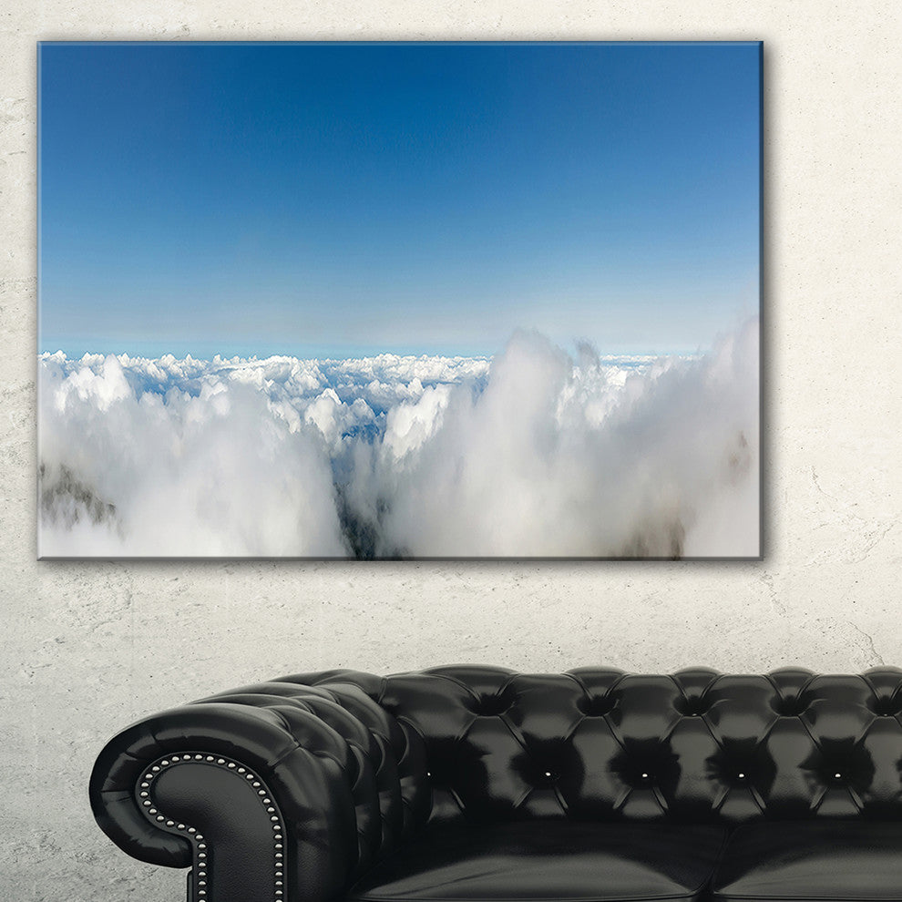 "Bright Blue Sky Above Clouds" Contemporary Landscape Wall Art, 40"x30"