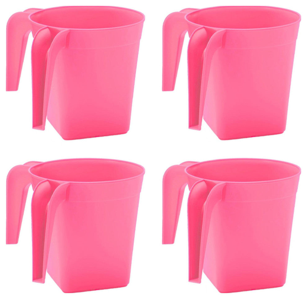 YBM Home Square Plastic Wash Cup, long-lasting, Pink, 4