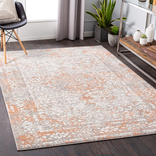Surya Zermatt ZRT-2301 5'2"x7' Rug, Burnt Orange/Camel/Cream/Taupe/Gray