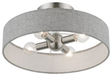 Elmhurst 4 Light Brushed Nickel With Shiny White Accents Semi-Flush