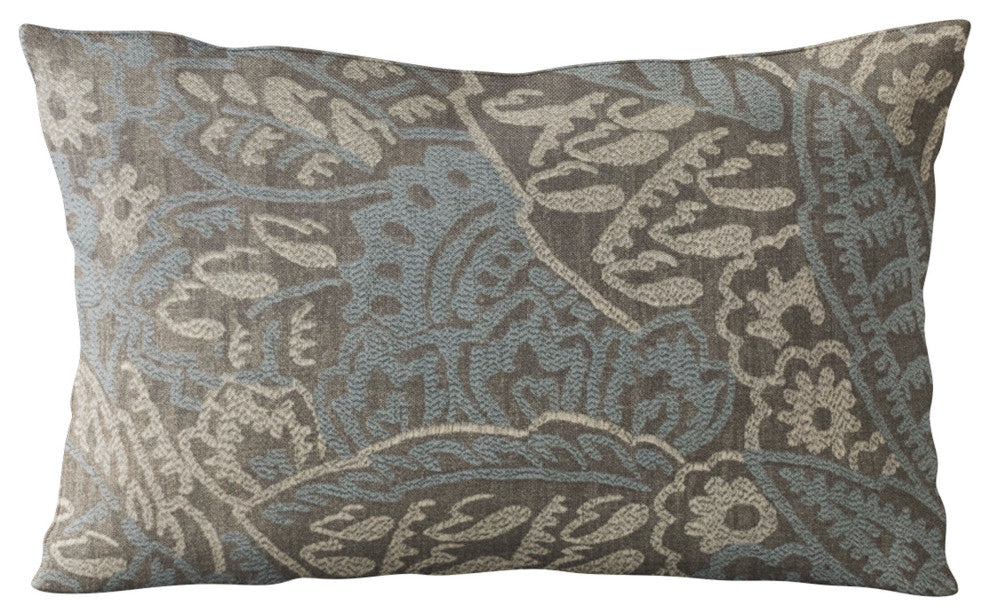 Plutus Blue Festive Jacquard Luxury Throw Pillow, 20"x26"