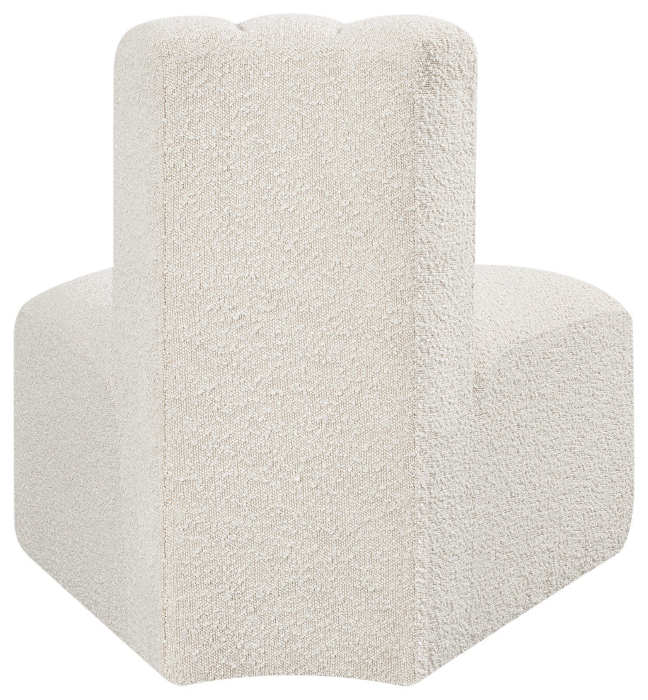 Arc Upholstered Modular Component, Cream, 1-Piece: Reverse Corner, Boucle Fabric